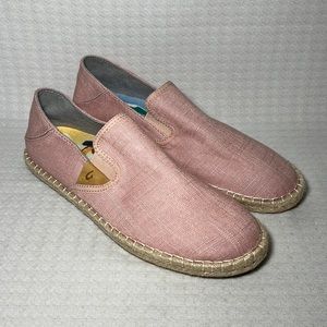NWT OluKai Kaula Pa'a Kapa Rose Sea Salt 
Slip On Loafers Women